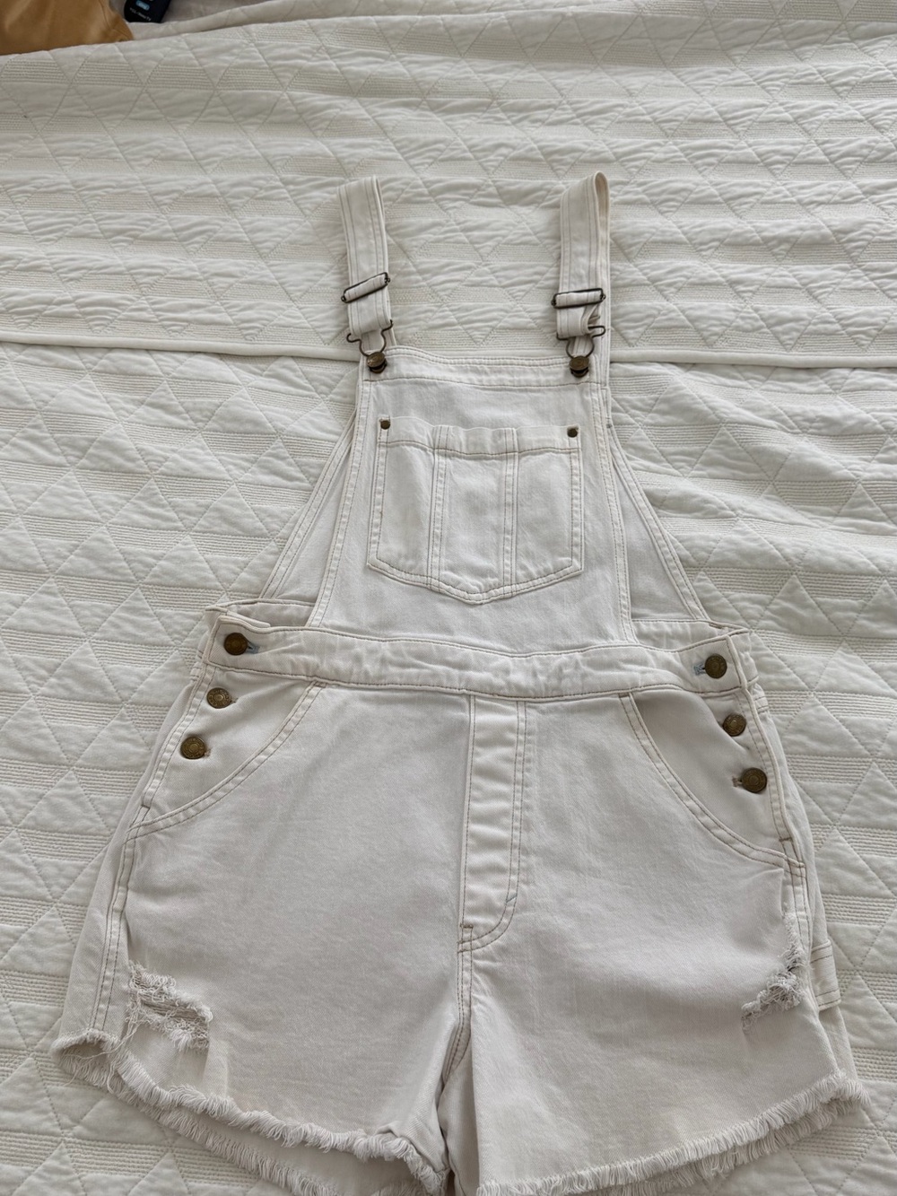 White Denim Short Overalls - pilcro